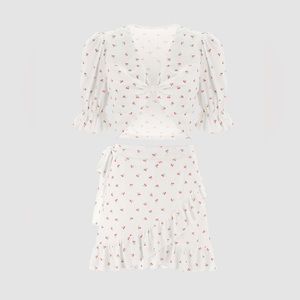 White Cherry Bow Set